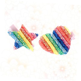 FOMIYES 2pcs Rainbow Hairpin Metal Hair Clip Billed Hair Clips Barrettes for Hair Pearl Hair Accessories Bobby Pin Metal Hair Claw Clips Tiara Women Hair Clips Bang Clip Wedding Child