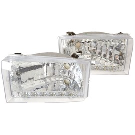 Spec-D Tuning LH-F25099-RS Ford F250 F350 F450 F550 Smd Diamond Chrome Headlights Clear Head Lamps