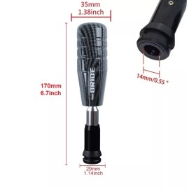 Unbranded Universal JDM Bride Carbon Fiber Aluminum Automatic Gear Shift Knob Shifter
