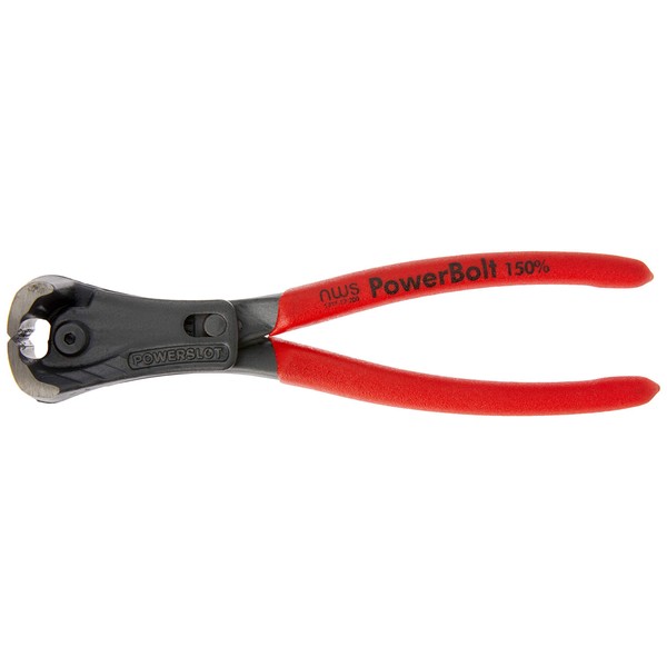 NWS 1311-12-200-SB Number 1311-12"PowerBolt" Heavy Duty Lever End Cutting Nipper, Silver/Red, 200 mm
