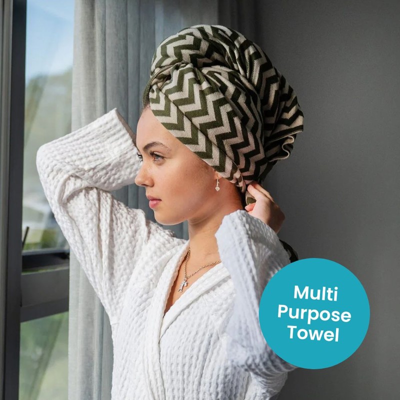 Ecovask Travel Towel & Hair Wrap - Organic Cotton, Original