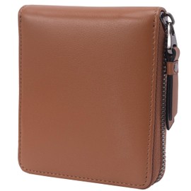 Alldaily RFID Blocking Wallets for Men with Zipper Bifold RFID Card Holder, Leather Brown, Minimalist