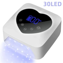 Rechargeable UV LED Nail Lamp 72W Cordless UV Light Rhinestone Heart Shaped Manicure Pedicure Machine Nail Tools, 1, 04 / 충전식 UV LED 네일 램프 72W 무선 UV 라이트 라인 석 하트 모양의 매니큐어 페디큐어 기계 네일 도구, 1, 04 X20 White