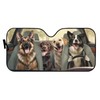 TOADDMOS Funny Border Collie Car Windshield Sunshade German Shepherd Foldable