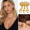 ZILZUFA Pack of 4 Chains Layering Clasp, Chain Clasp, Gold,