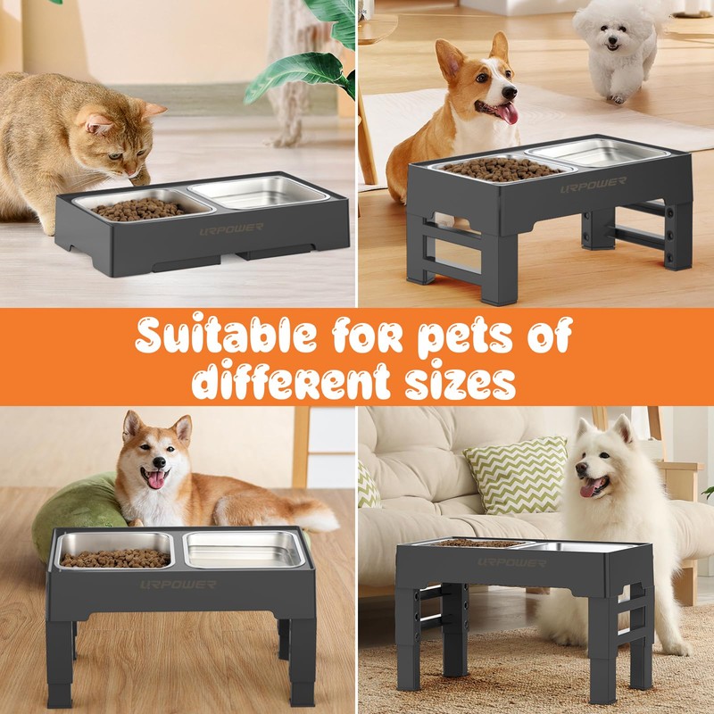 URPOWER Stainless Steel Dog Bowl 2 Pack for 2-in-1 Dog