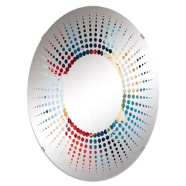 DesignQ 0 wall mirror, Oval Glam, Modern mirror, Round Red bathroom mirror, 0 vanity mirror Marbled Fusion Canvas In Red And Beige printed mirror decor, oval mirror 20x30