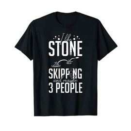 Stone Skipping Stones Skimming Skipper Throwing T-Shirt