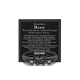 YADOCA Bracelet Men I Love You Gifts for Men Leather Bracelet Husband Christmas Boyfriend Anniversary Him Wedding Anniversary Gifts for Valentine's Day