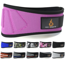 Fire Team Fit Weightlifting Belt, Weight Belt, Weight Lifting Belt for Men and Women, 6 Inch, Back Support for Lifting, Squat and Deadlifting Belt (Pink, 27" -32" Around Navel, X-Small)