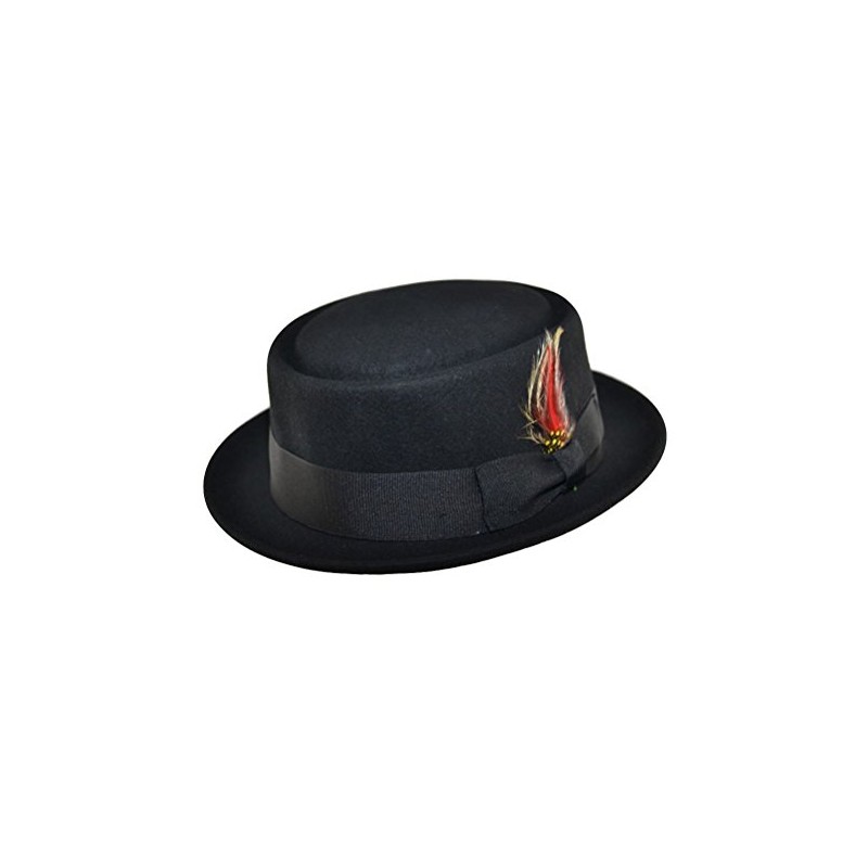 JMC Trading Company Wool Felt Pork Pie HAT - Black