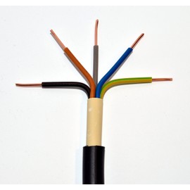 NYY-J Underground Cable 5 x 4 mm² Black 1 m Sold by the Metre 5 x 4 mm²