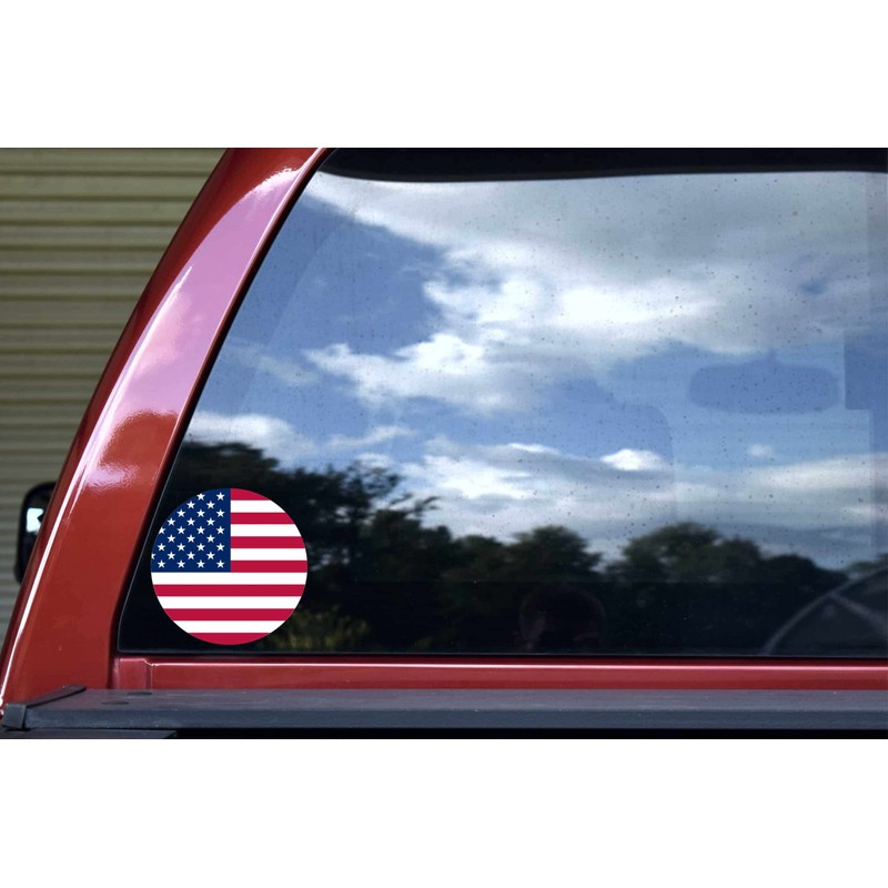 StickerTalk Circular USA Flag Vinyl Sticker, 5 inches by 5