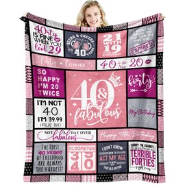 40th Birthday Gifts Women, 40 Year Old Birthday Gifts for Women, Forty Birthday Gifts for Women, 1984 40th Birthday, 40th Birthday Decorations Women, 40 Yr Old Birthday Gifts Throw Blanket 60"x50"