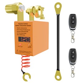 Remote Battery Disconnect Switch 12v, 240A, Lymorexan Upgrade Smart Voltage Car Kill Switch Anti-Theft, Prevent Battery Drain, Remote Battery Kill Switch for Car, Truck, RV (with Digital Display)