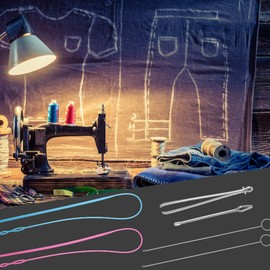 6 Piezas de Enhebrador con Cordón, Enhebrador de Cordón Flexible, Gancho Giratorio de Bucle, Herramientas de Costura de Acero Inoxidable Accesorios Para Tejer DIY Girador de Bucle