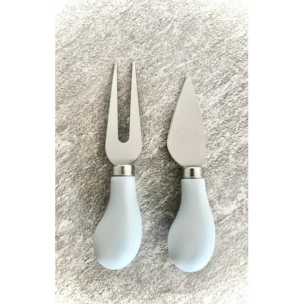 Cheese Spreader Set, 2-Piece, Light Blue Handles, Stainless Steel Blades
