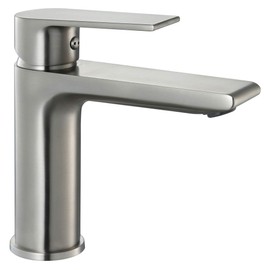 Blossom Brass Single Handle Bathroom Sink Faucet | Single Hole Lavatory Sink Faucet with Water Supply Hose | Modern Commercial Vanity Basin Tap | Easy Installation | F01 102 02 (Brushed Nickel)