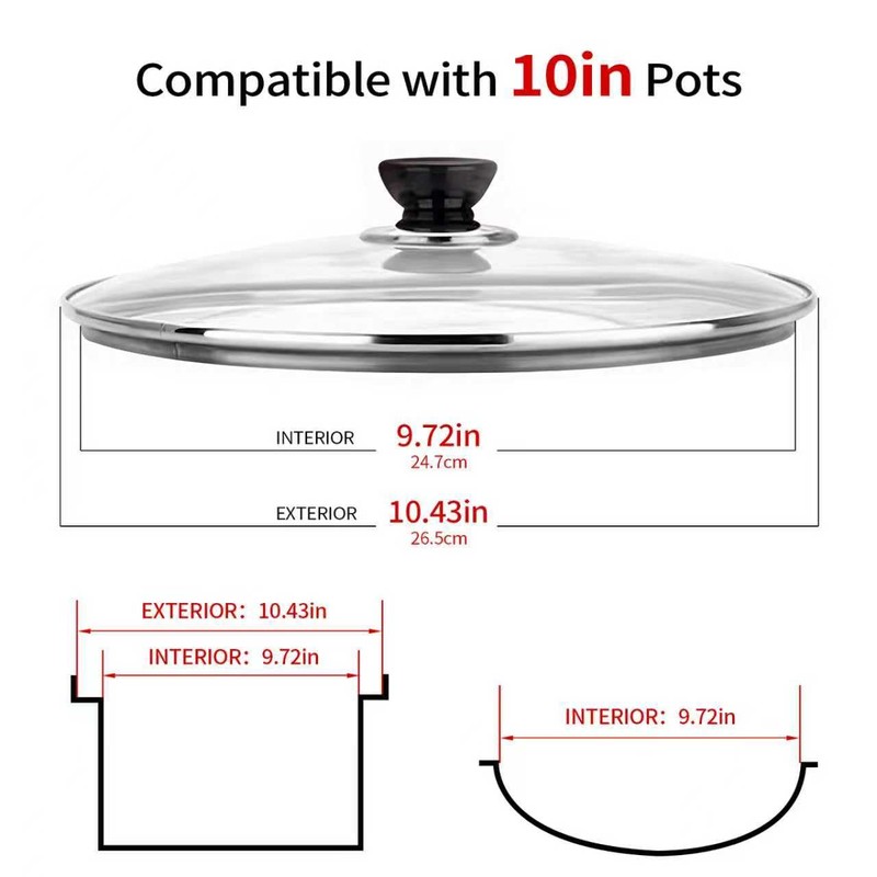 10 Inch Pan Lid, 10 Inch Frying Pan Lids, Tempered