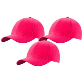 MFAZ Morefaz Ltd Set of 3X Men's Baseball Cap Cap Adjustable Strap Baseball Hat (UK, Alpha, M, XL, Fuchsia)