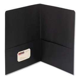 Smead 87853 Two-Pocket Folder Textured Heavyweight Paper Black 25/Box