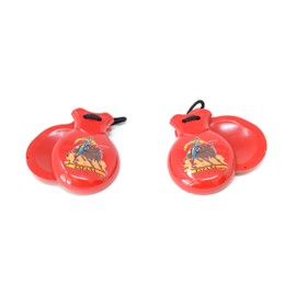 Castanets Spanish Chestnut Red for Adults, Flamenco Dance, Flamingo or Sevillanas, Plastic with Gift Box