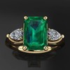 Viyuroyk 925 Sterling Silver Shiny 18k Gold Emerald Square Cut