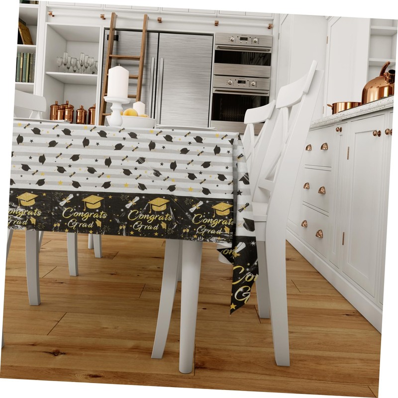 OHPHCALL Tablecloths for Graduation Iridescent Decorative Table Cover Disposable Party