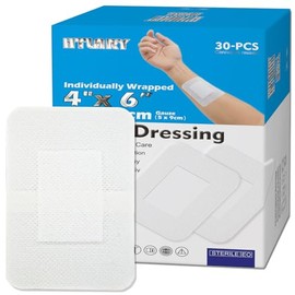 30 almohadillas de gasa, suaves y transpirables, ideales para botiquines de primeros auxilios, cuidado de heridas (4 x 6 pulgadas)