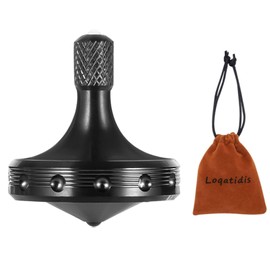 LOQATIDIS Peonza giratoria de Acero Inoxidable, Gira Suavemente Durante Mucho Tiempo, el Mejor Tiempo de Giro de más de 8 Minutos, Equilibrio Perfecto Bien Hecho EDC Juguetes (Negro)