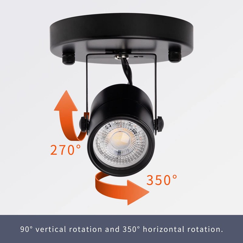 mirrea 3 Pack Black Ceiling Spotlight Bulb Replaceable LED Spot