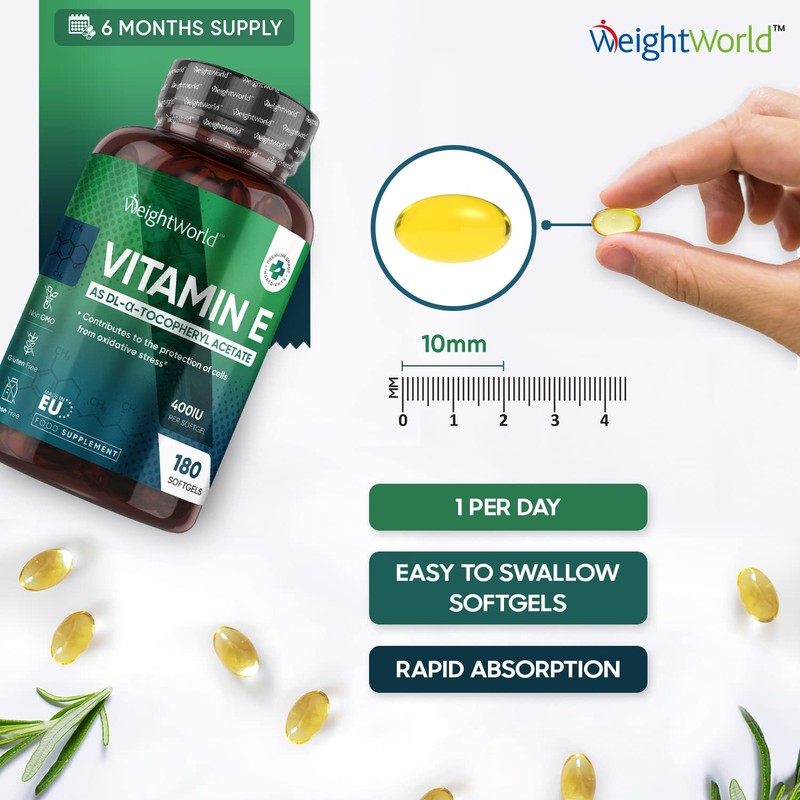 Vitamin E Capsules Softgels 400IU (Advised Intake) - 6 Month