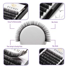 Eyelash Extensions 0.07 D Curl Natural Faux Mink Eyelash Extensions Individual Lashes Extension 11mm Tray Salon Use by EYEMEI