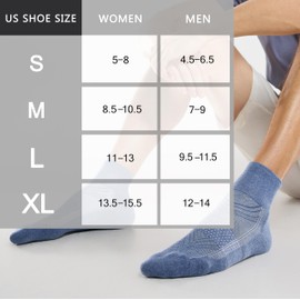 CelerSport 6 Pack Men's Ankle Socks with Cushion, Sport Athletic Running Socks, Denim Mixed, Medium