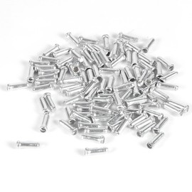100 PCS Bike Brake Cable Cap, Aluminum Alloy Bicycle Shifter Brake Cable End Caps Tips Crimps (Silver)