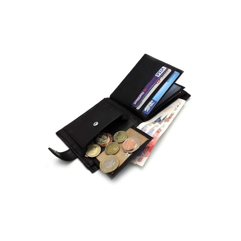 iflip Genuine Leather Wallet for Men's RFID Blocking Coin Compartment
