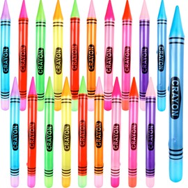 Rcanedny 20 Pcs 41 Inch Inflatable Crayons Neon Giant Blow up Crayons Prop Jumbo Inflatable Crayons Bulk for School Classroom Christmas Carnival Birthday Party Decoration Supplies