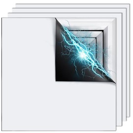 LFUTARI 4 Pcs 13.4'' x 13.4'' Strong Magnet Vent Covers, 63Mil Extra Thick Magnetic Register Cover, Square Air Vent Sealing Covers for Home Wall Ceiling Floor HVAC AC RV Vents (White)