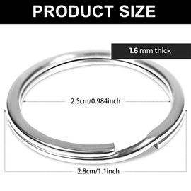 12 Pcs Stainless Steel Key Ring Hoop, Key Ring - Ideal for car Keys, Dog Tags, Crafts and Daily use (Silver)