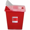 COVIDIEN Kendall Hinged Lid Sharps Container, 17.5" x 15.5" x 11", Red
