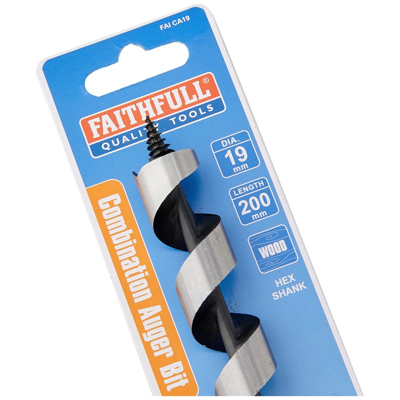 Faithfull Comb Auger Bit 19MM X 200MM 0/L