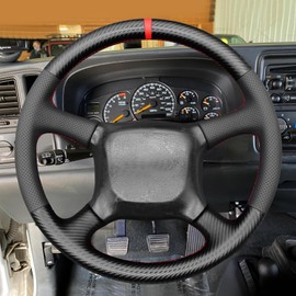 MEWANT Steering Wheel Cover for Chevy Silverado 1500 Astro Blazer Kodiak S10 Made of Matte PU Carbon Fiber Faux Leather