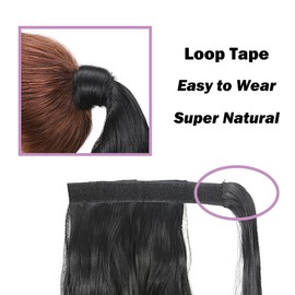 Ponytail Clip-In Ponytail Braid Extension Hairpiece Hair Piece Wavy Like Real Hair 45 cm Black
