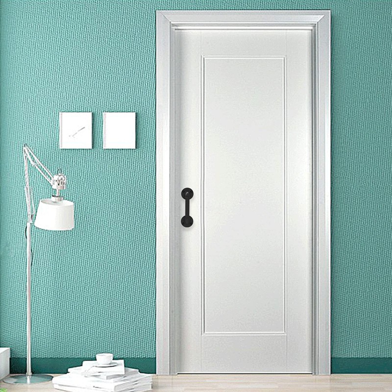 TOIMIOTOIM 9.6" Pipe Barn Door Pull Handle Black Rustic Industrial