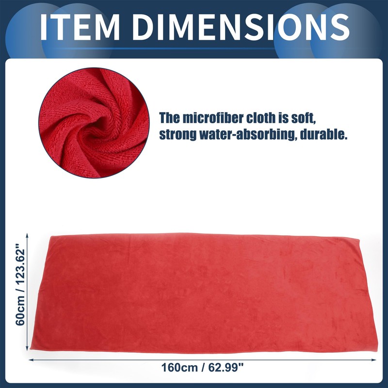 INFINAUTO Cleaning Cloths Towel,Car Drying Plush Cloth Absorbent Microfiber Red,1pcs