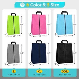 Shoe Bags for Travel, 6 Pack Dust-Proof Shoe Bags with Zipper Closure, Multi-Functional Portable Travel Packing Shoe Bag, Travel Essentials for Women and Men (Multicolar)