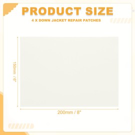 PATIKIL Nylon Repair Patch 8 x 6 Inch, 4pcs Self-Adhesive Down Jacket Repair Patches Waterproof Fabric Repairing Tape for Tents Sleeping Bag Outdoor Camping Gear, Beige