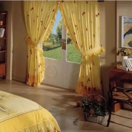 Competition Cortinas Girasoles Amarilla Competition 4 Piezas