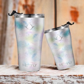 Hidranur Termo de Acero Inoxidable Doble Aislamiento Térmico, 30 Oz (887.206 ml), Termo para Café, Tapa Hermética Antifugas, Popote Incluido (Blanco Mármol, 30 Oz (887.206 ml))