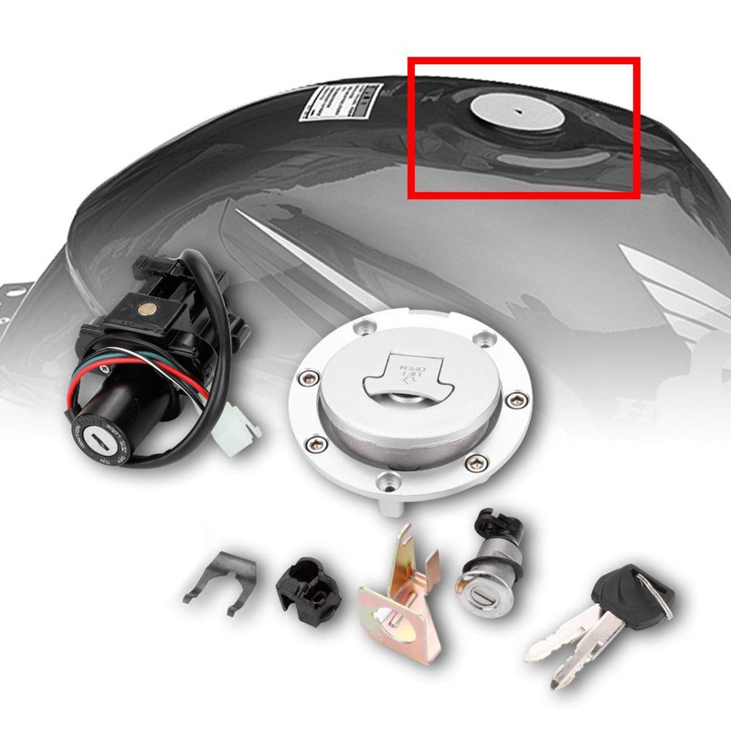 Qiilu Ignition Switch Fuel Gas Seat Lock Key Set for